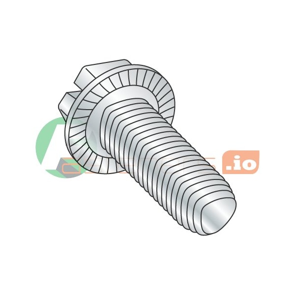 Newport Fasteners Thread Forming Screw, #8-32 x 3/8 in, Zinc Plated Steel Hex Head Slotted Drive, 10000 PK 877746 - main